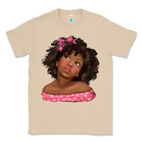 Mushroom afro black girlchild kiss with bow Classic Tee - texasbilliewilder