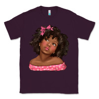 Plum afro black girlchild kiss with bow Classic Tee - texasbilliewilder