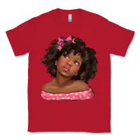 Red afro black girlchild kiss with bow Classic Tee - texasbilliewilder