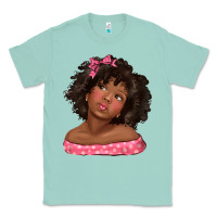 Seafoam afro black girlchild kiss with bow Classic Tee - texasbilliewilder