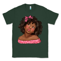 Sports Green afro black girlchild kiss with bow Classic Tee - texasbilliewilder