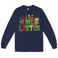 Navy Me lattes Long Sleeve Tee - RanaPortraitStore