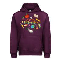 Mauve Wine maestra teacher heart doodle Urban Hoodie - MaliasSmallBusiness