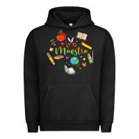 Pigment Black maestra teacher heart doodle Urban Hoodie - MaliasSmallBusiness