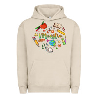 Pigment French Oak maestra teacher heart doodle Urban Hoodie - MaliasSmallBusiness