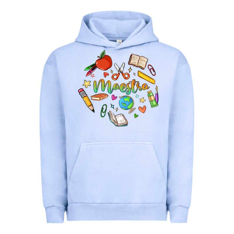Maestra Teacher Heart Doodle Urban Hoodie by MaliasSmallBusiness | Teevron