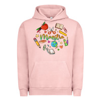 Pigment Salmon maestra teacher heart doodle Urban Hoodie - MaliasSmallBusiness