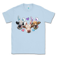 Dusty Blue Easter Cows With Bunny Ears Classic Tee - RanaPortraitStore