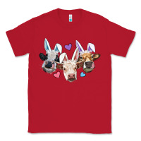 Red Easter Cows With Bunny Ears Classic Tee - RanaPortraitStore