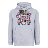 Heather Grey usa america gnome Heavyweight Hoodie - CowhideDigitalArt