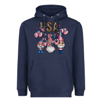 Navy usa america gnome Heavyweight Hoodie - CowhideDigitalArt