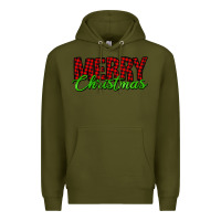 Army Green merry christmas tartan Premium Hoodie - Jasminsmagicworld