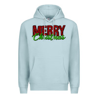 Blue Mist merry christmas tartan Premium Hoodie - Jasminsmagicworld