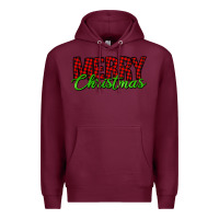 Burgundy merry christmas tartan Premium Hoodie - Jasminsmagicworld