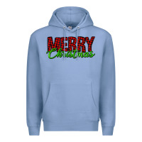 Colony Blue merry christmas tartan Premium Hoodie - Jasminsmagicworld