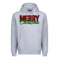 Heather Grey merry christmas tartan Premium Hoodie - Jasminsmagicworld