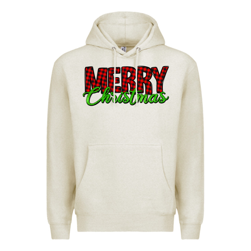 Merry Christmas Tartan Premium Hoodie by Jasminsmagicworld | Teevron