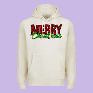 Merry Christmas Tartan Premium Hoodie Designed By Jasminsmagicworld