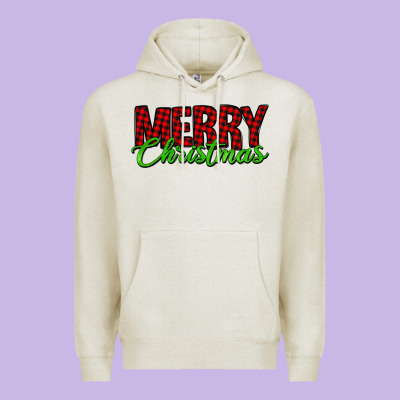 Merry Christmas Tartan Premium Hoodie Designed By Jasminsmagicworld