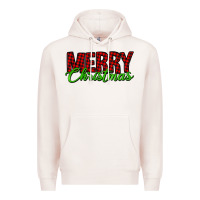 Pale Pink merry christmas tartan Premium Hoodie - Jasminsmagicworld