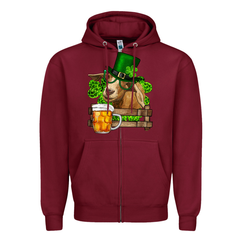 St. Patrick's Day Goat And Beer Zipper Hoodie by RanaPortraitStore | Teevron