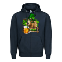 Navy st. patrick's day goat and beer Zipper Hoodie - RanaPortraitStore