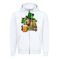White st. patrick's day goat and beer Zipper Hoodie - RanaPortraitStore