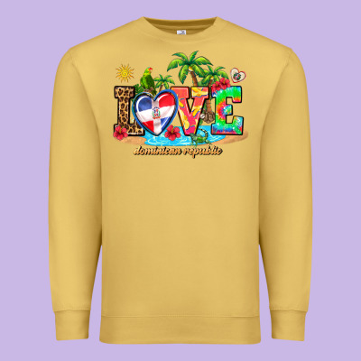 Love Dominican Republic Premium Sweatshirt Designed By Adodesignshop