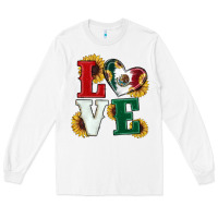 White Mexican Flag With Sunflowers Love Long Sleeve Tee - RanaPortraitStore