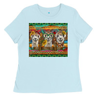 Baby Blue alpacas Ladies Tee - BarkalooDesign