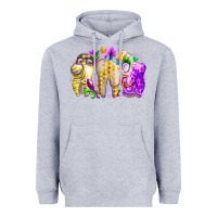 Heather Grey mardi gras tooth Heavyweight Hoodie - RacoonDesign