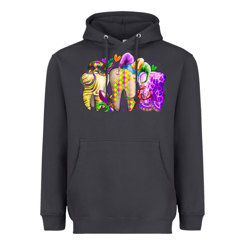 Mardi Gras Tooth Heavyweight Hoodie by RacoonDesign | Teevron
