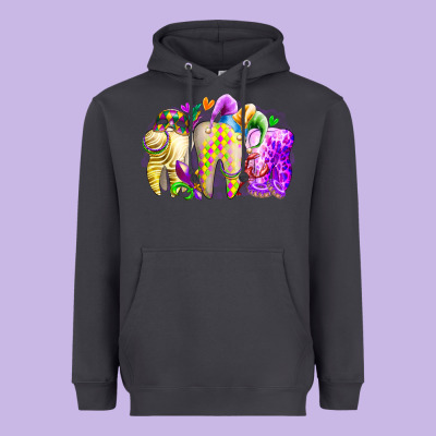 Mardi Gras Tooth Heavyweight Hoodie Designed By Racoondesign