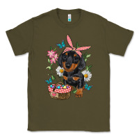 Army Green Easter Dachshund Classic Tee - RanaPortraitStore