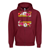 Burgundy floral teacher Zipper Hoodie - texasbilliewilder