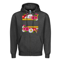Charcoal Heather floral teacher Zipper Hoodie - texasbilliewilder