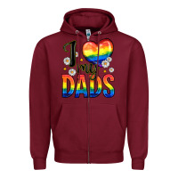 Burgundy i love my dads Zipper Hoodie - Zillion Design Studio