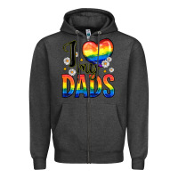 Charcoal Heather i love my dads Zipper Hoodie - Zillion Design Studio