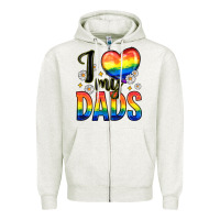 Oatmeal Heather i love my dads Zipper Hoodie - Zillion Design Studio