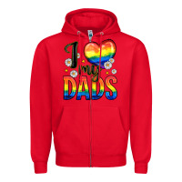 Red i love my dads Zipper Hoodie - Zillion Design Studio