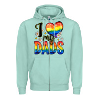 Seafoam i love my dads Zipper Hoodie - Zillion Design Studio