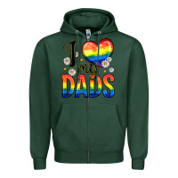 Sports Green i love my dads Zipper Hoodie - Zillion Design Studio