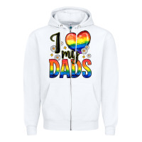 White i love my dads Zipper Hoodie - Zillion Design Studio