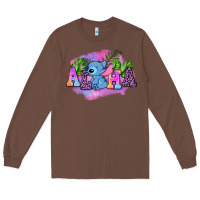 Chestnut aloha stitch Long Sleeve Tee - AdoDesignShop