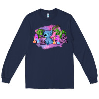 Navy aloha stitch Long Sleeve Tee - AdoDesignShop