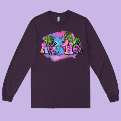 Aloha Stitch Long Sleeve Tee Designed By Adodesignshop