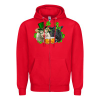 Red st. patrick's day charolais and black angus cows Zipper Hoodie - RanaPortraitStore