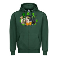 Sports Green st. patrick's day charolais and black angus cows Zipper Hoodie - RanaPortraitStore