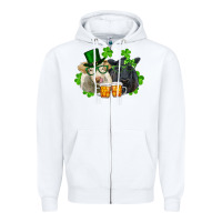 White st. patrick's day charolais and black angus cows Zipper Hoodie - RanaPortraitStore