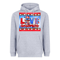 Heather Grey love america gnome Heavyweight Hoodie - HRA Design Shop